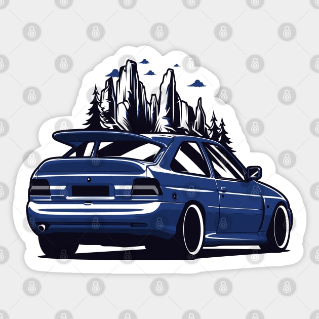 Blue Escort RS Mountains Sticker by KaroCars